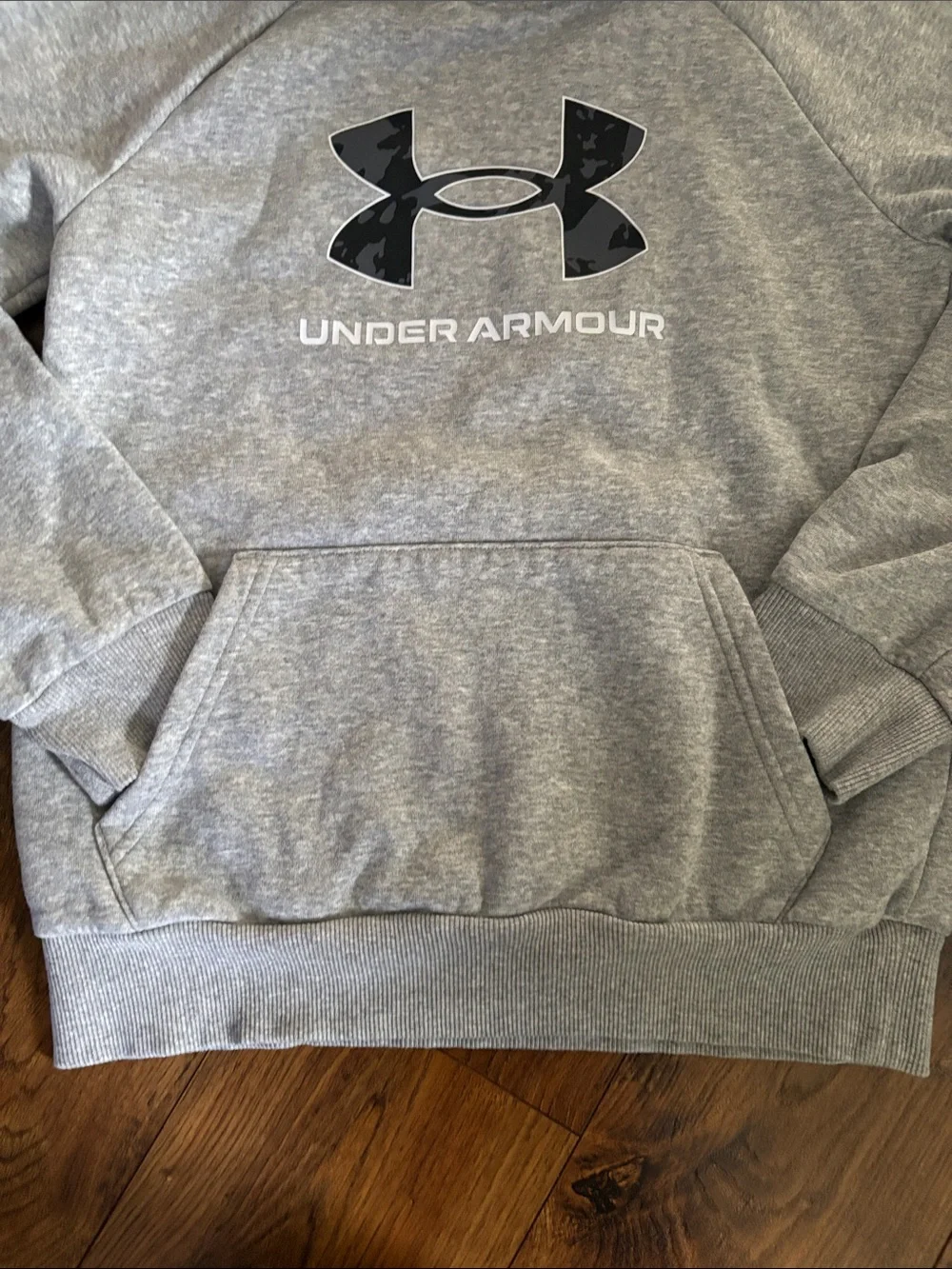 Boys Under Armour Light Gray Hoodie with Logo